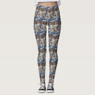 English Setter Winter Wonderland Weihnachtsfreude Leggings