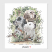 English Setters Aufkleber (Blatt)