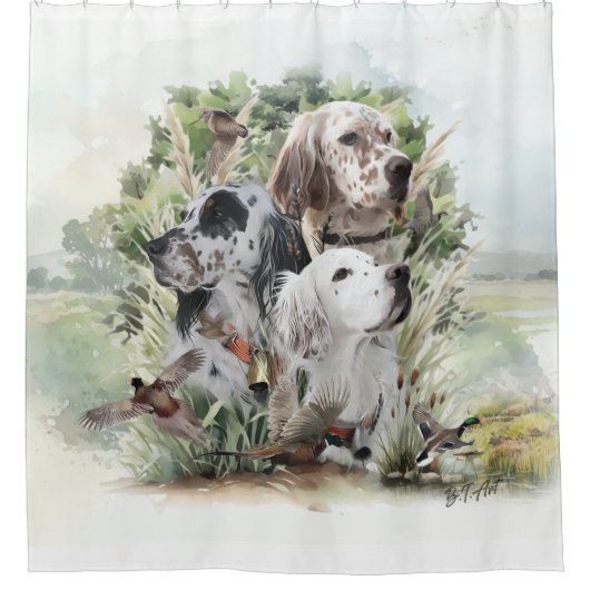 English Setters Duschvorhang (Vorderseite)