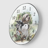 English Setters Große Wanduhr (Winkel)