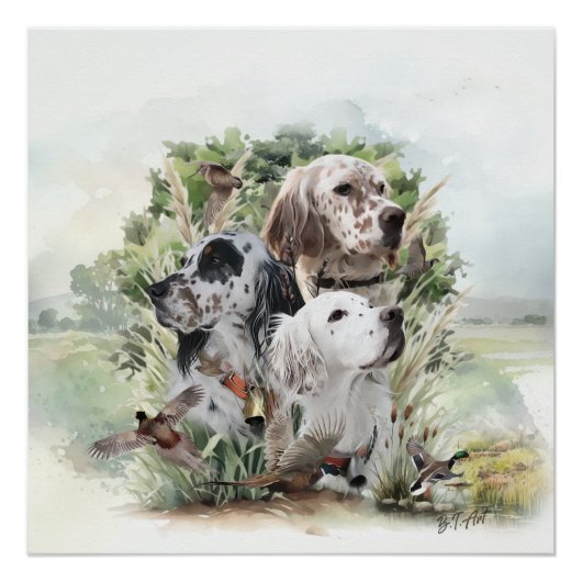 English Setters Poster (Vorderseite)