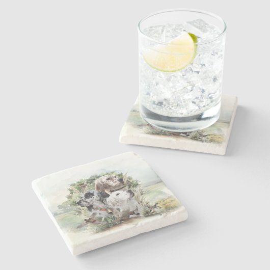 English Setters Steinuntersetzer (Seitenansicht)