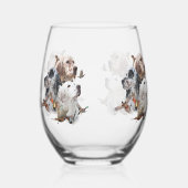 English Setters Weinglas Ohne Stiel (Links)