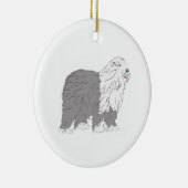English Sheepdog Keramik Ornament (Rechts)