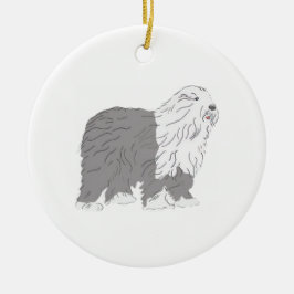 English Sheepdog Keramik Ornament