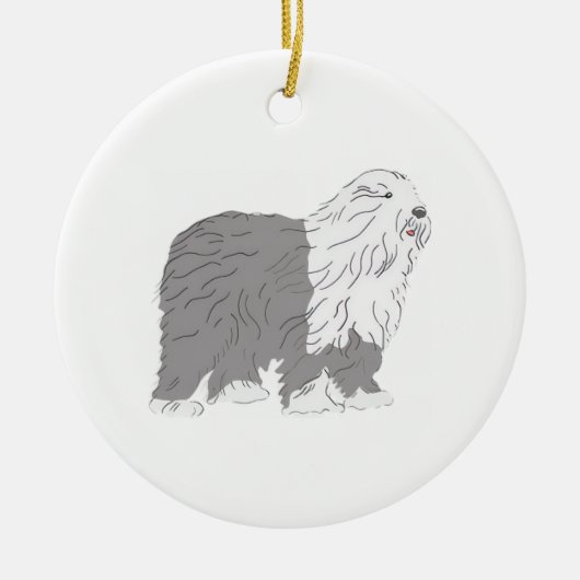 English Sheepdog Keramik Ornament (Vorne)