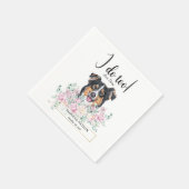 English Shepherd Dog Wedding Cocktail Napkins Serviette (Ecke)