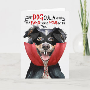 English Shepherd Funny Count DOGcula Halloween Feiertagskarte