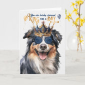 English Shepherd King for a Day Funny Birthday Karte (Gelbe Blume)