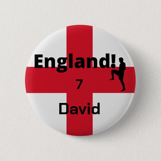 English Soccer Player anpassbar Button (Vorderseite)