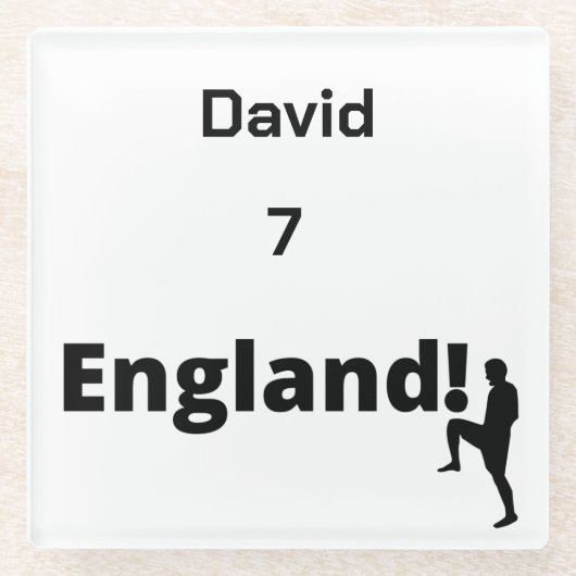 English Soccer Player anpassbar Glasuntersetzer (Vorderseite)