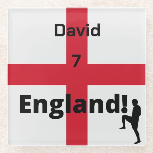 English Soccer Player anpassbar Glasuntersetzer (Vorderseite)