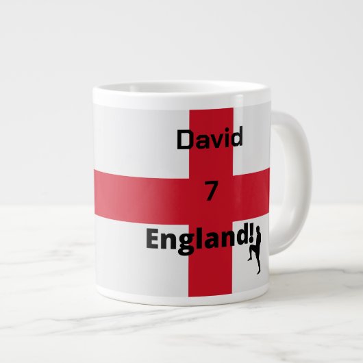 English Soccer Player anpassbar Jumbo-Tasse (Vorderseite Rechts)