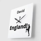 English Soccer Player anpassbar Quadratische Wanduhr (Winkel)