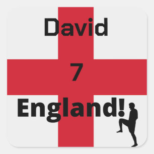 English Soccer Player anpassbar Quadratischer Aufkleber