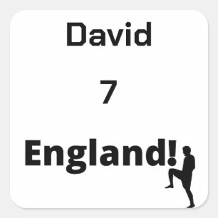 English Soccer Player anpassbar Quadratischer Aufkleber