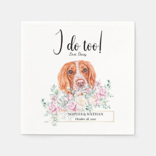 English Springer Dog Wedding Cocktail Napkins Serviette