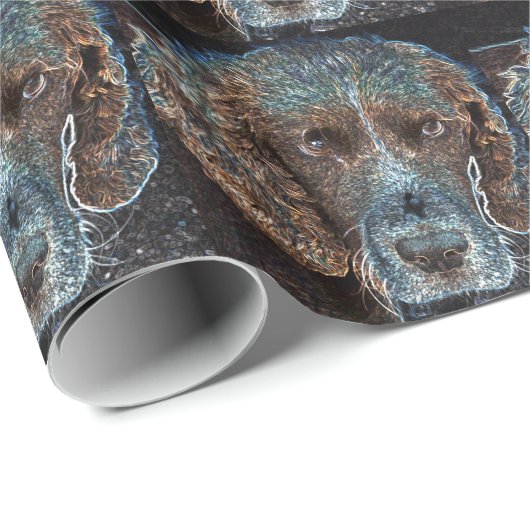 English Springer Geschenkpapier (Rolleneckpunkt)