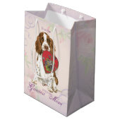 English Springer Heart Mama Mittlere Geschenktüte (Rückseite Schrägansicht)