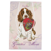English Springer Heart Mama Mittlere Geschenktüte (Rückseite)
