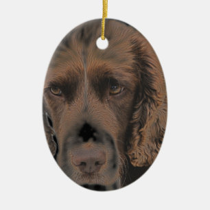 English Springer Hunde Keramik Ornament