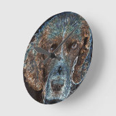 English Springer Runde Wanduhr (Winkel)