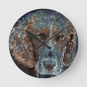 English Springer Runde Wanduhr
