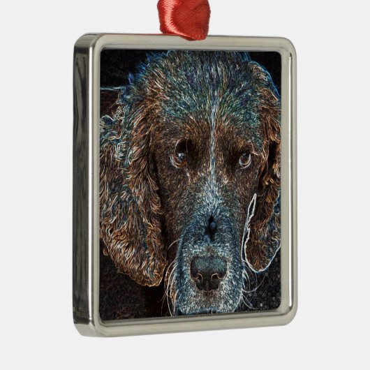 English Springer Silbernes Ornament (Rechts)