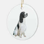 English Springer Spanel (A) - schwarz-weiß Keramikornament (Links)