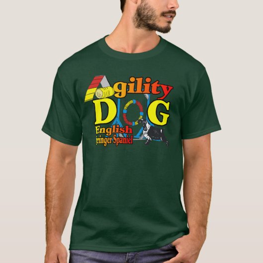 English Springer Spanel Agility Geschenke T-Shirt (Vorderseite)