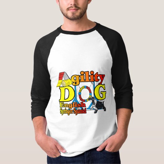 English Springer Spanel Agility Geschenke T-Shirt (Vorderseite)