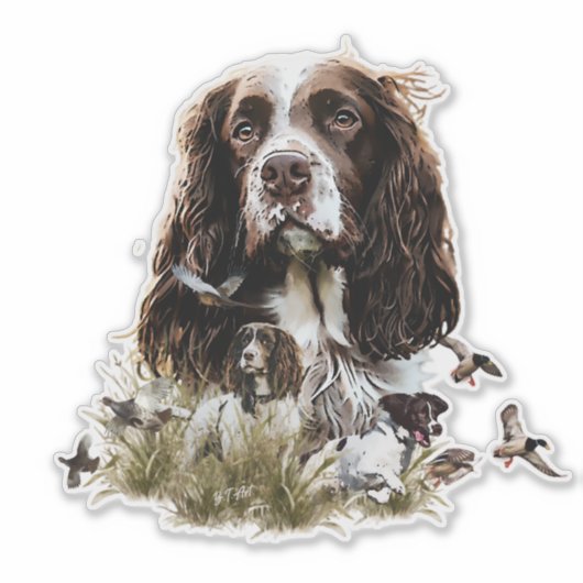 English Springer Spanel Aufkleber (Vorderseite)