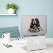English Springer Spanel Aufkleber (Laptop auf Schreibtisch)