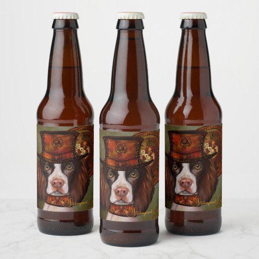 English Springer Spanel Bierflaschenetikett (Flaschen)