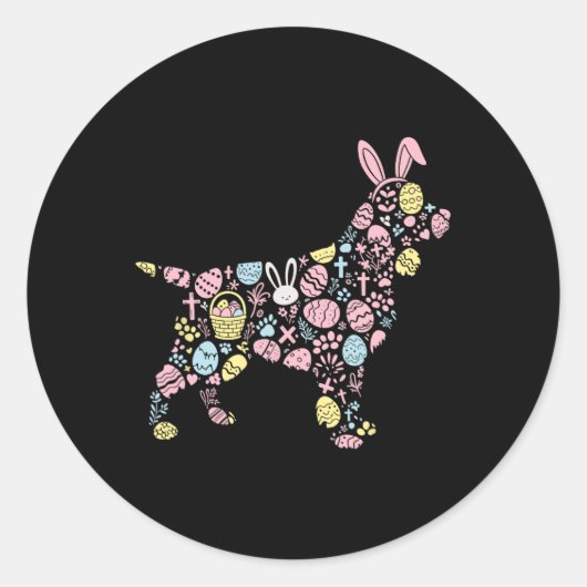 English Springer spanel Bunny Easter Egg Oster D Runder Aufkleber (Vorderseite)