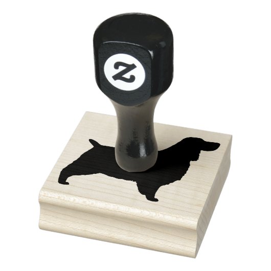 English Springer Spanel Dog Breed Silhouette Gummistempel (Stempel)