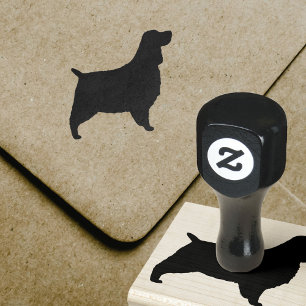English Springer Spanel Dog Breed Silhouette Gummistempel