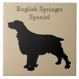 English Springer Spanel Dog Silhouette Fliese