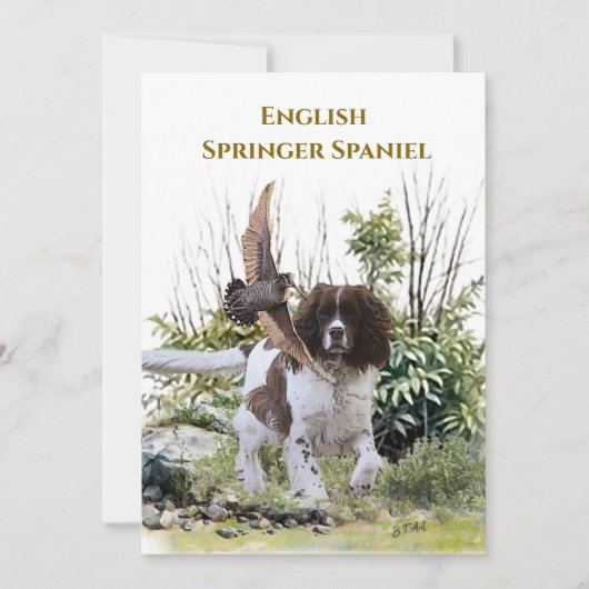 English Springer Spanel Einladung (Vorderseite)