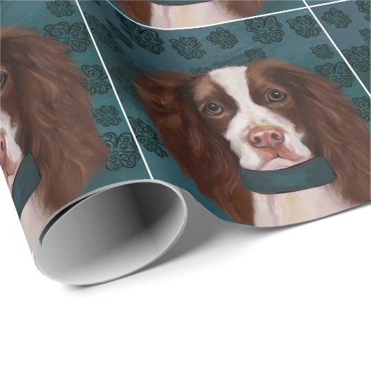 English Springer Spanel Geschenkpapier (Rolleneckpunkt)