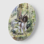 English Springer Spanel Große Wanduhr (Winkel)