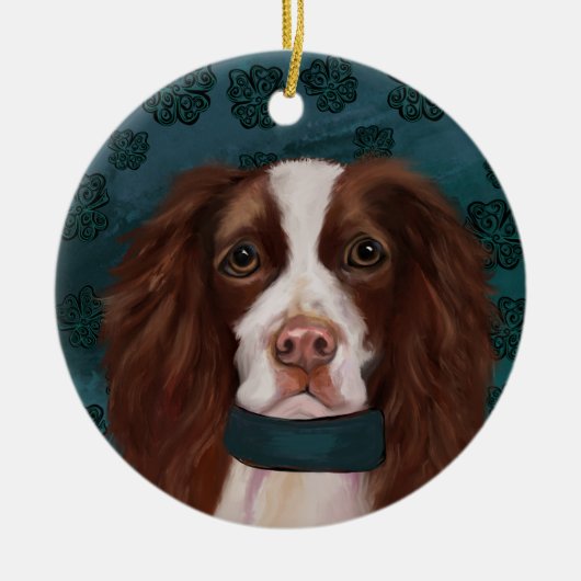 English Springer Spanel Keramik Ornament (Vorne)