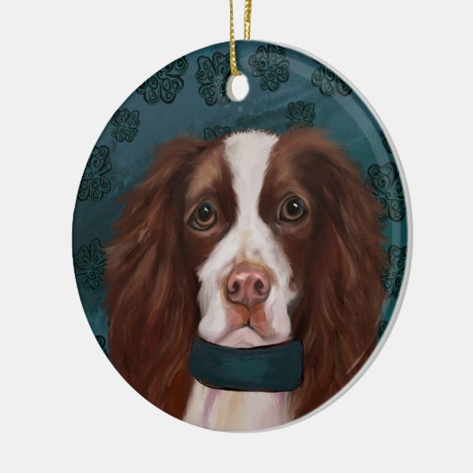 English Springer Spanel Keramik Ornament (Links)