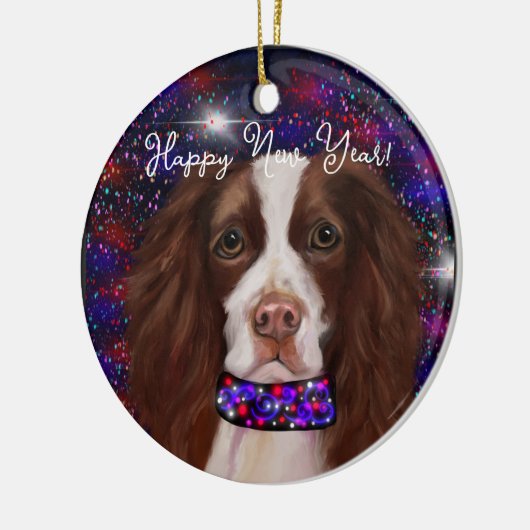English Springer Spanel Keramik Ornament (Links)