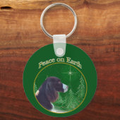 English Springer Spanel (Leber) Peace Schlüsselanhänger (Rückseite)