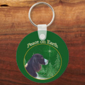 English Springer Spanel (Leber) Peace Schlüsselanhänger (Vorderseite)