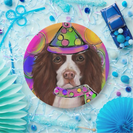 English Springer Spanel Pappteller (Party)