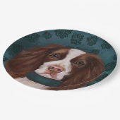 English Springer Spanel Pappteller (Schrägansicht)
