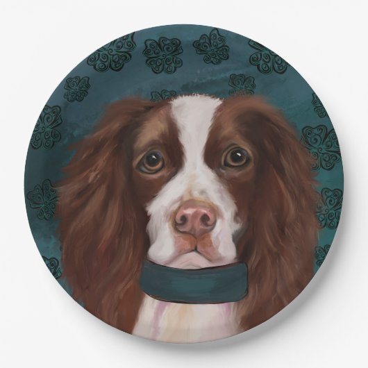 English Springer Spanel Pappteller (Vorderseite)