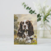 English Springer Spanel Postkarte (Stehend Vorderseite)
